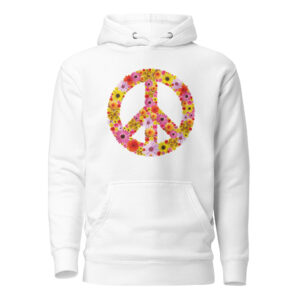 Paz y Amor con Flores de colores | Sudadera con capucha unisex